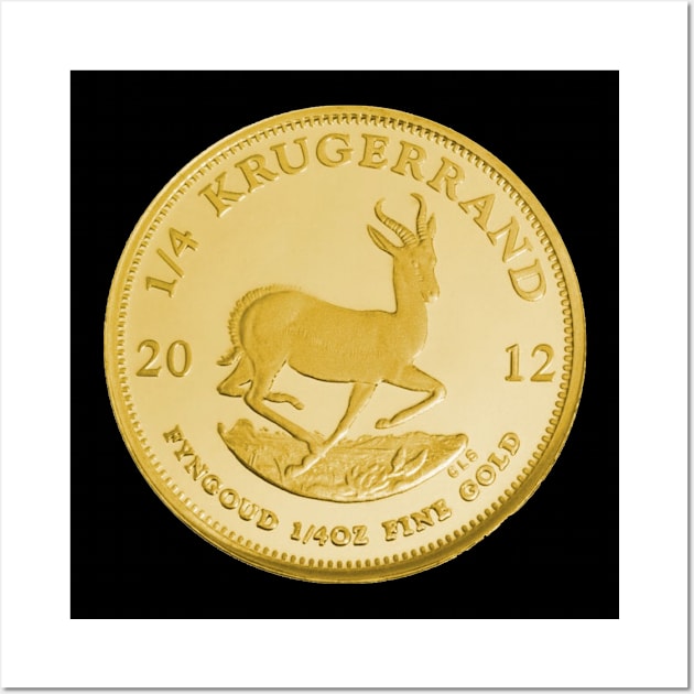 South African Krugerrand Gold Bullion Coin Wall Art by zap